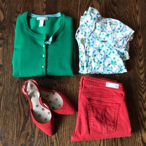 Banana Republic petite kelly green cardigan XS